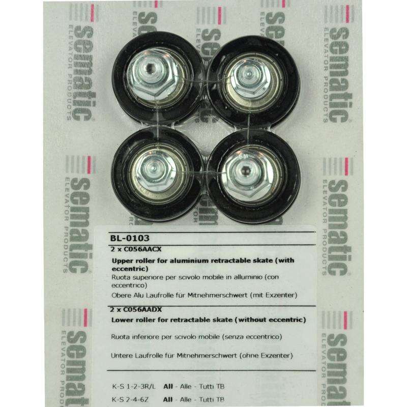BL-0103 | KIT ROLLER FOR RETRACTABLE SKATE (2 X UPPER AND 2 X LOWER)